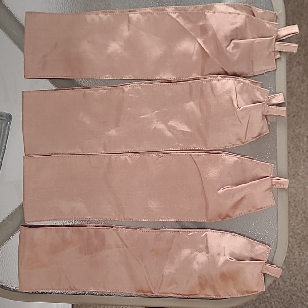 Elegant Antique Gold/Bronze Tone Curtains Set Of 4 Panels With Ties. - Picture 6 of 6